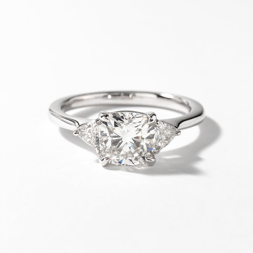 Lab Grown Cushion Cut Diamond Engagement Ring in 14K White Gold (1.83