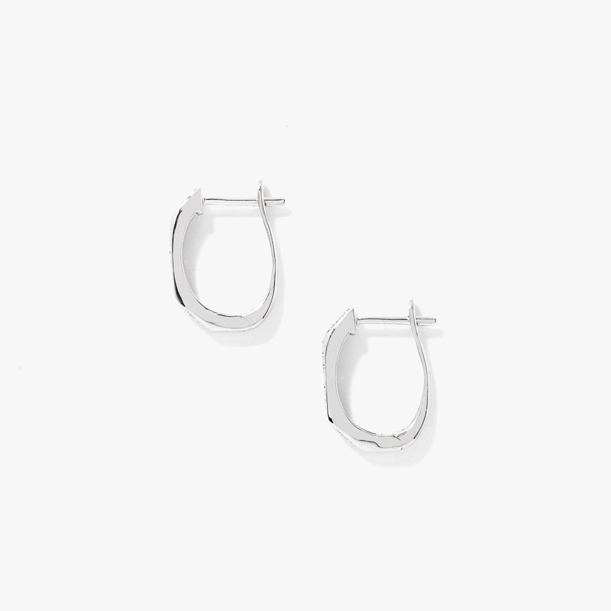 Diamond J-Hoop Earrings in 10K White Gold (0.25 ct tw)