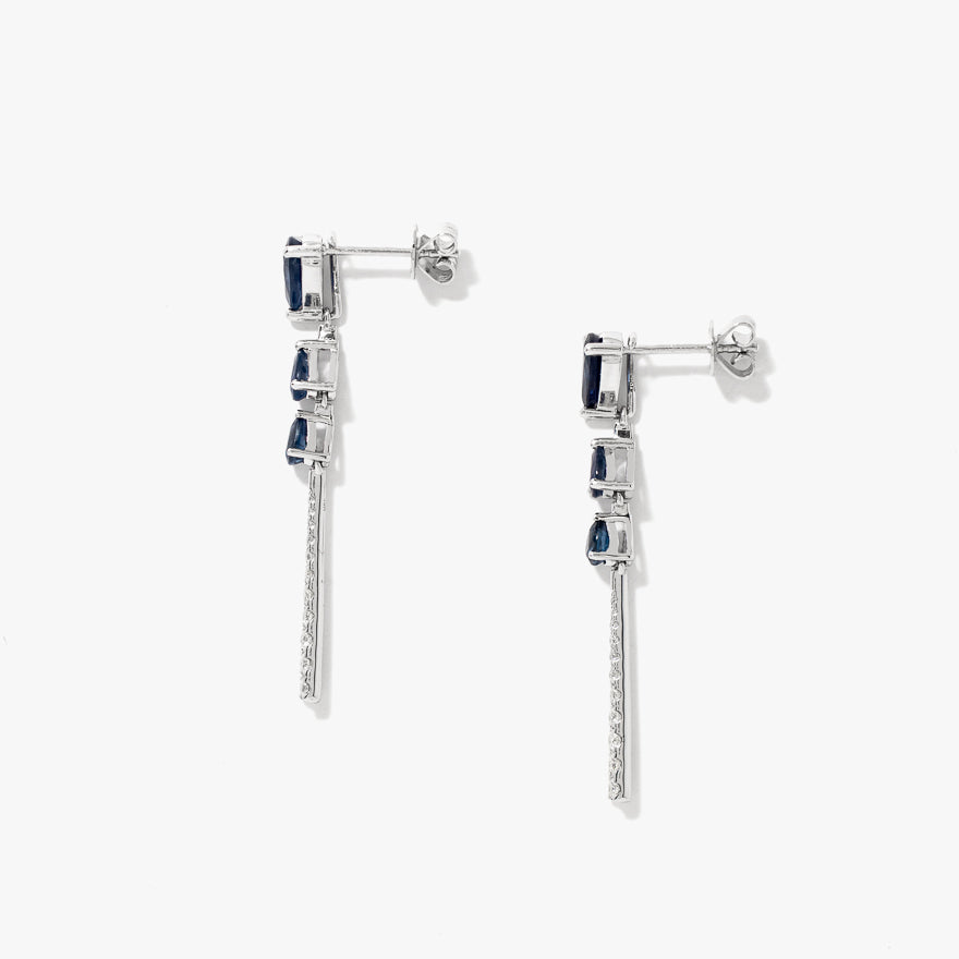Multi-Look Sapphire Earrings in 10K White Gold