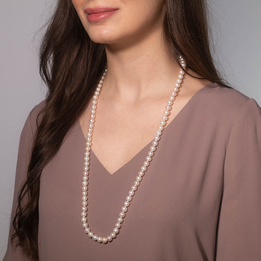 Pearl Strand Necklace in 14K Yellow Gold (30")