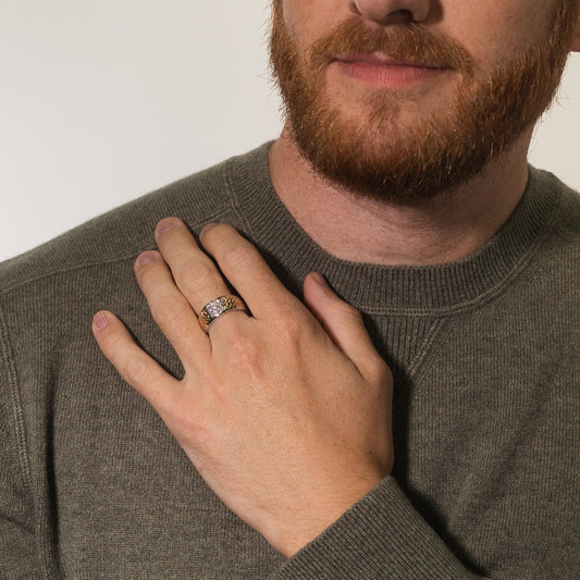 Men's Diamond Ring in 10K Yellow and White Gold (0.50 ct tw)