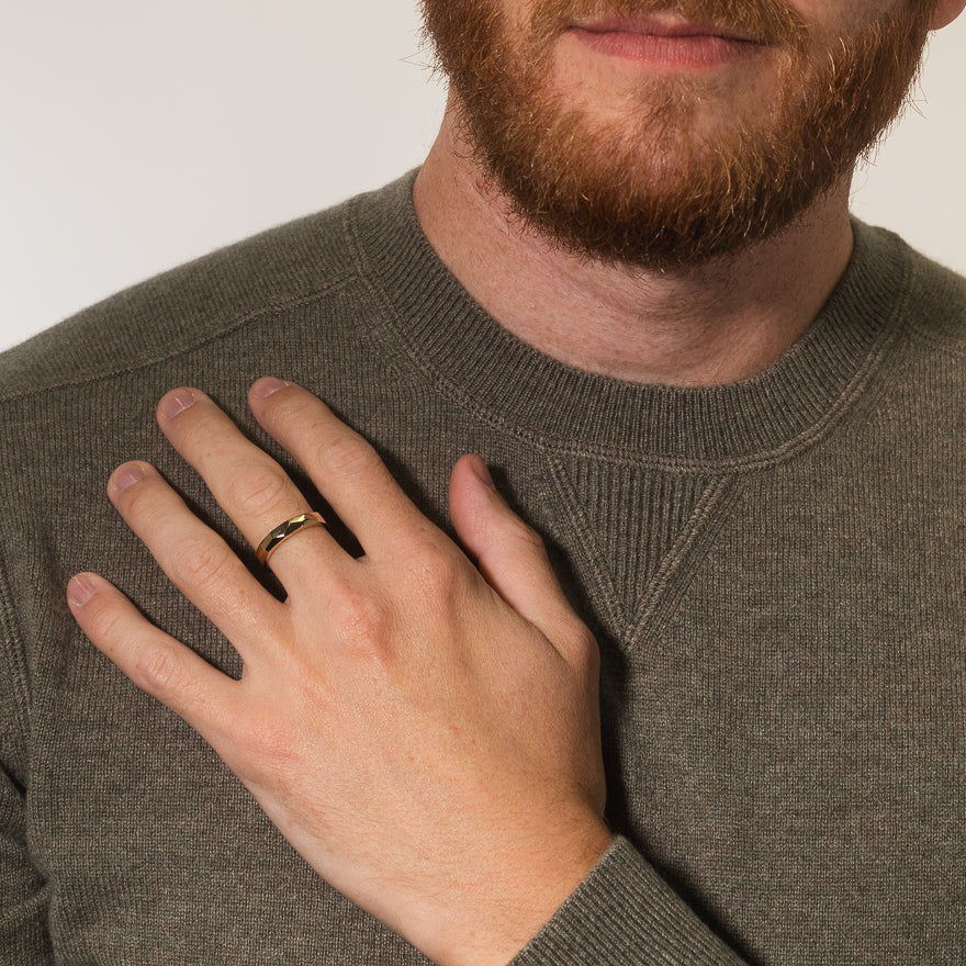 Men's Geometric Ring in 10K Yellow Gold