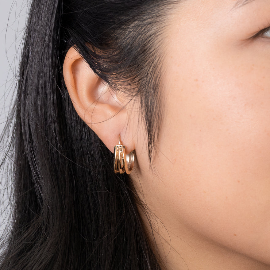 14K Gold Dipped Triple Hoop Earrings – Do Everything In Love