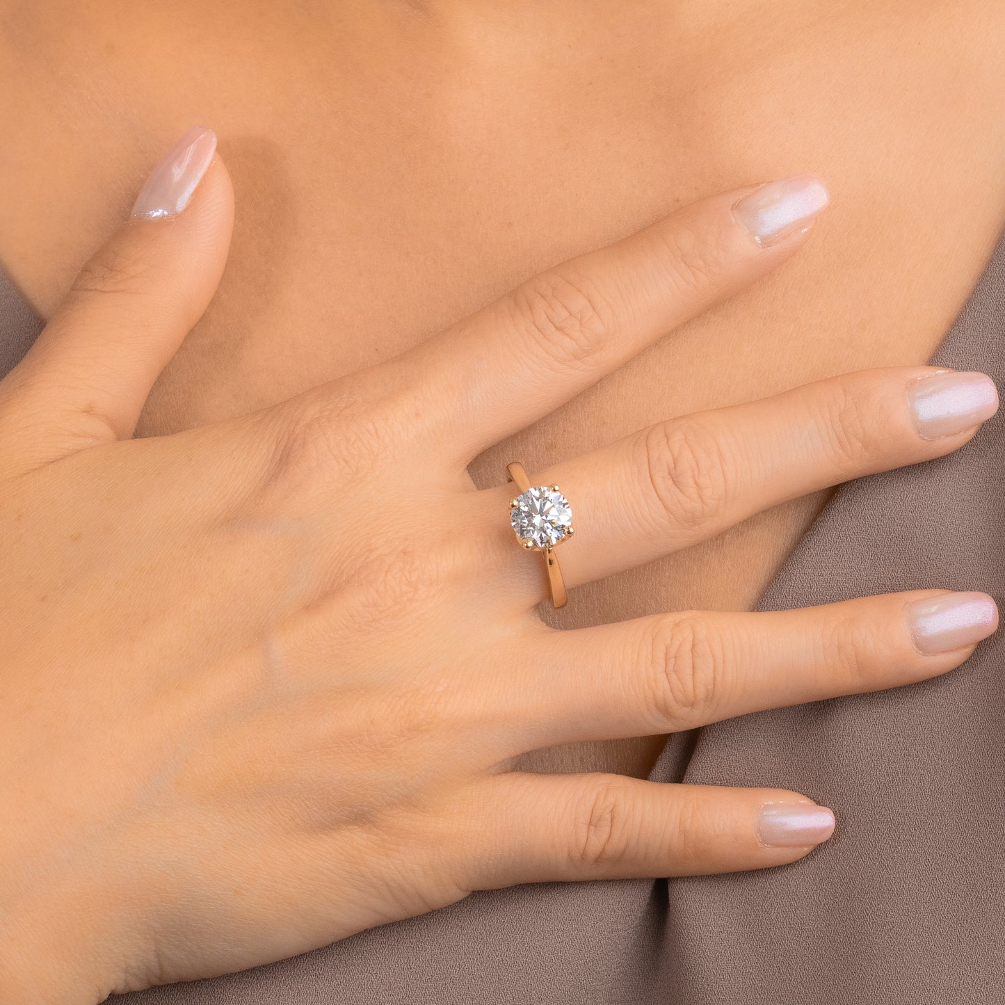 Lab Grown Round Cut Diamond Engagement Ring in 14K Yellow Gold (2.48 ct tw)