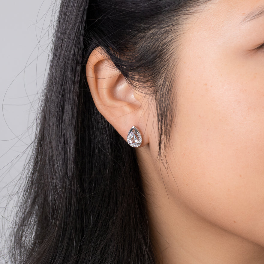 Aquamarine Earrings in 10K White Gold