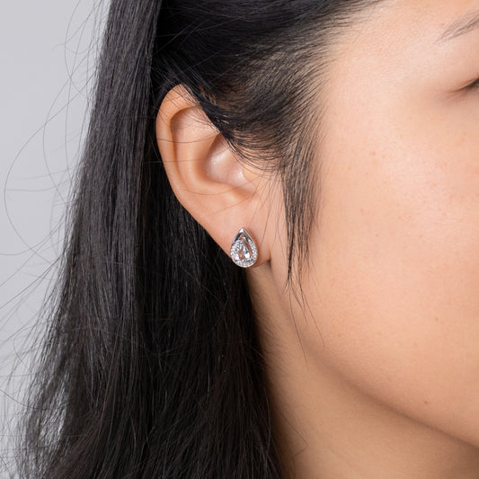 Aquamarine Earrings in 10K White Gold