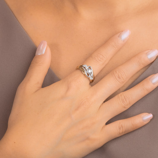 Diamond Cluster Ring in 10K Yellow and White Gold (0.31 ct tw) (Copy)