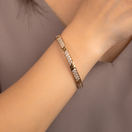 Diamond Bangle with Flexible Cuff in 10K Yellow Gold (2.00 ct tw)