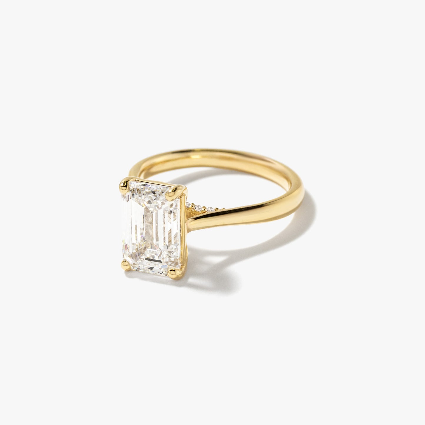 Lab Grown Emerald Cut Diamond Engagement Ring in 14K Yellow Gold (3.07 ct tw)