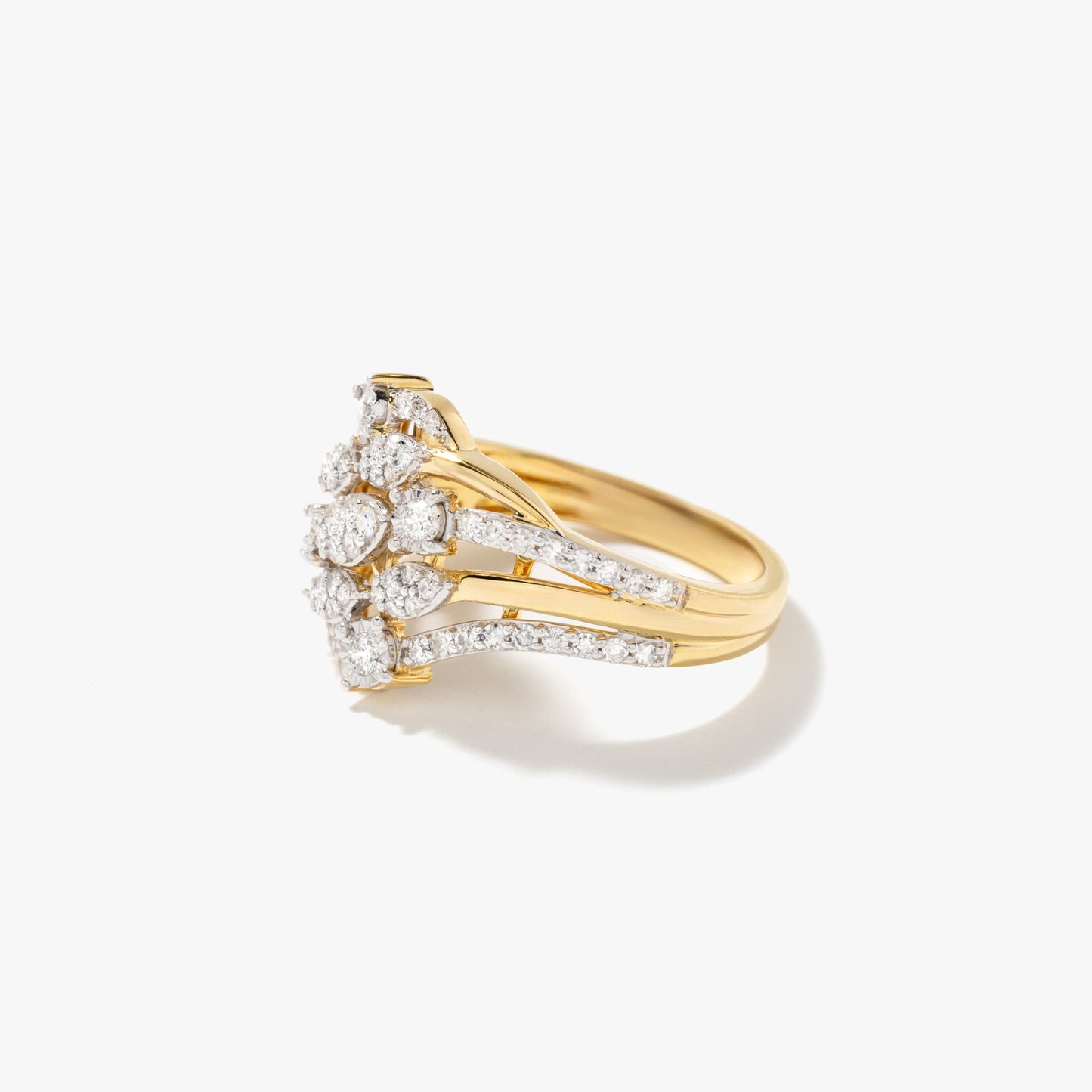 Diamond Dinner Ring in 10K Yellow and White Gold (0.53 ct tw)