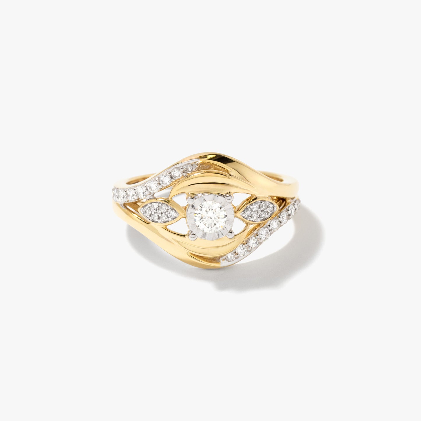 10K Yellow Gold Diamond Cluster Ring (0.37 ct tw)