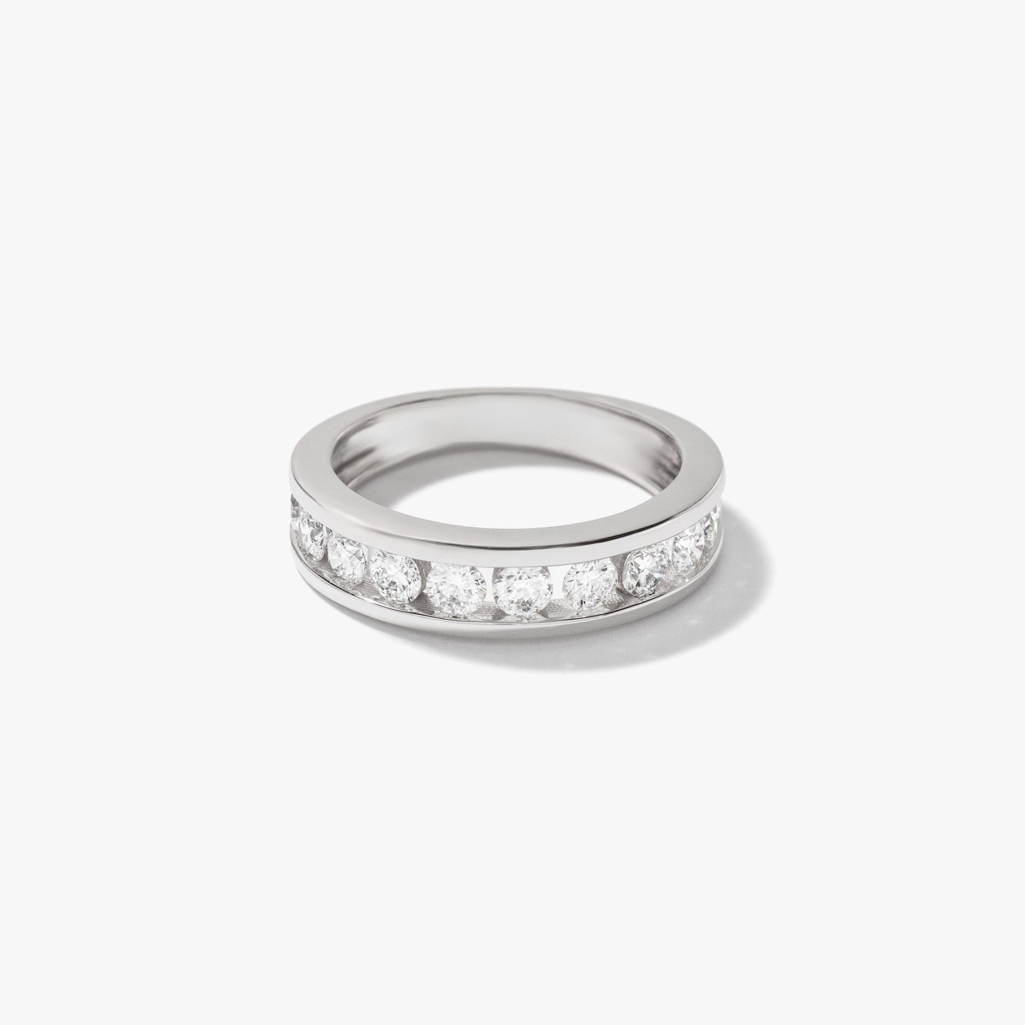 Lab Grown Diamond Channel Set Anniversary Ring 10K White Gold (1.00