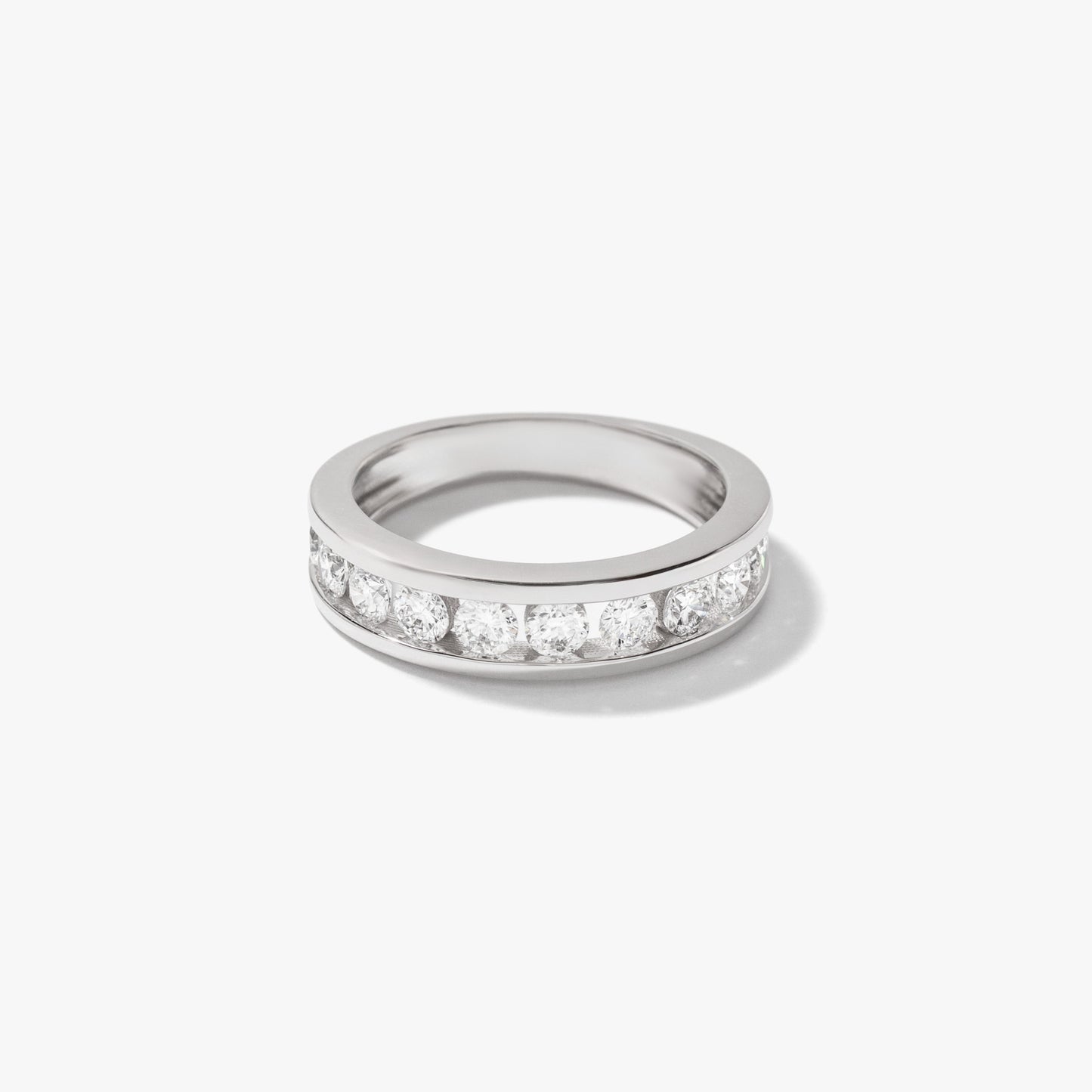 Lab Grown Diamond Channel Set Anniversary Ring in 10K White Gold (1.00 ct tw)