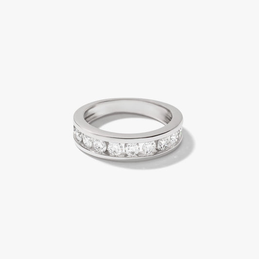 Lab Grown Diamond Channel Set Anniversary Ring in 10K White Gold (1.00 ct tw)