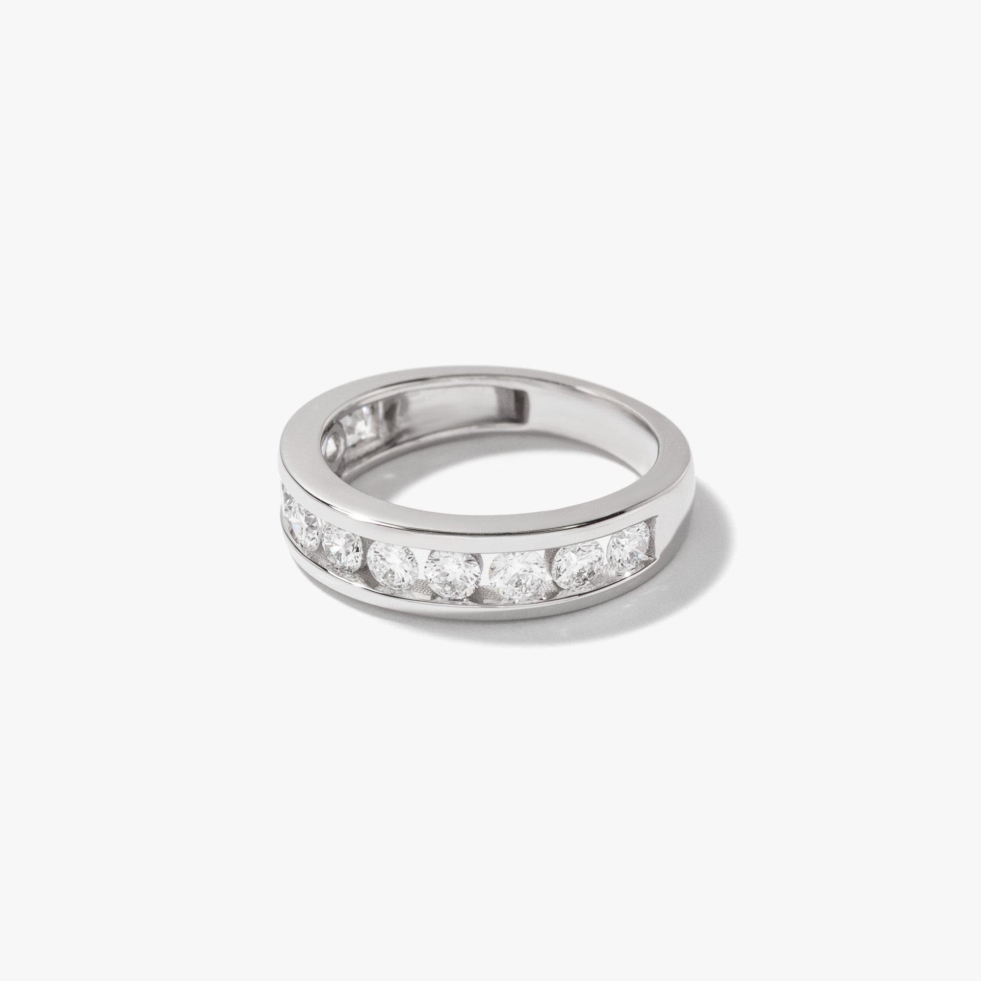 Lab Grown Diamond Channel Set Anniversary Ring 10K White Gold (1.00