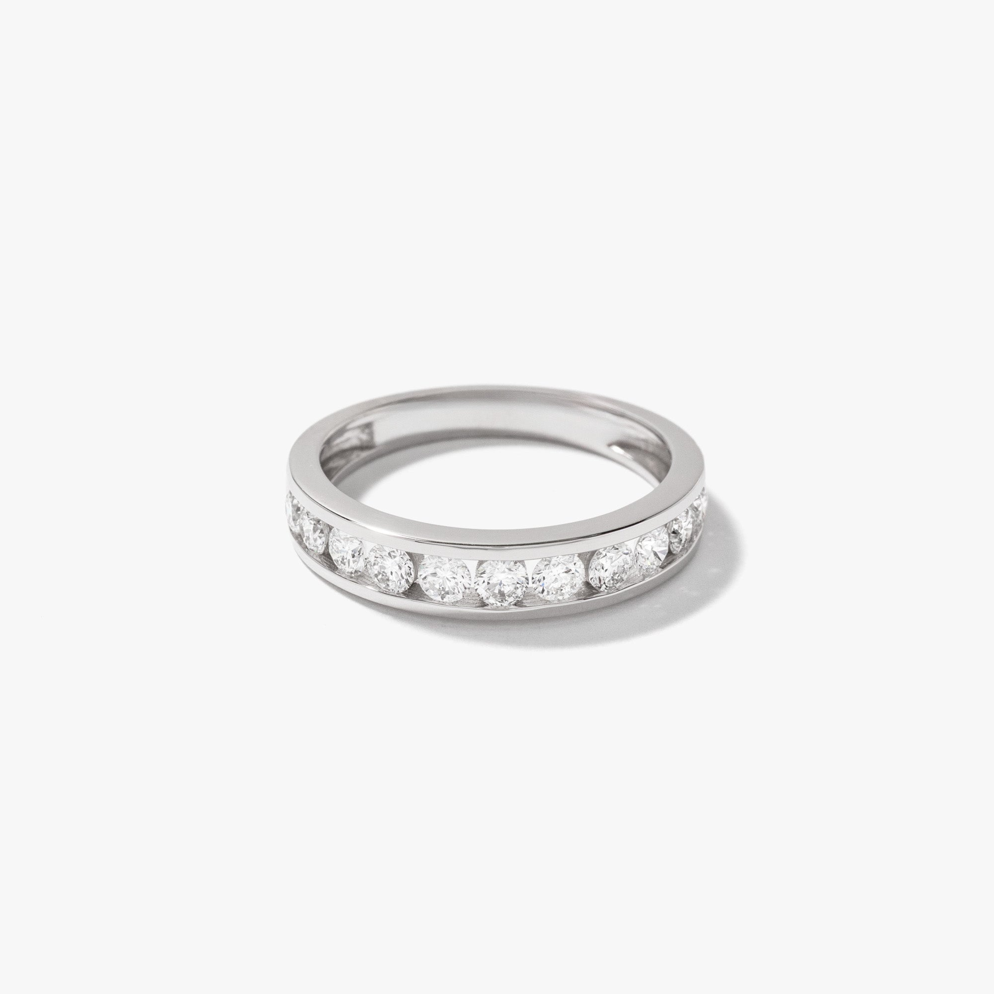 Lab Grown Diamond Channel Set Anniversary Ring 10K White Gold (0.70