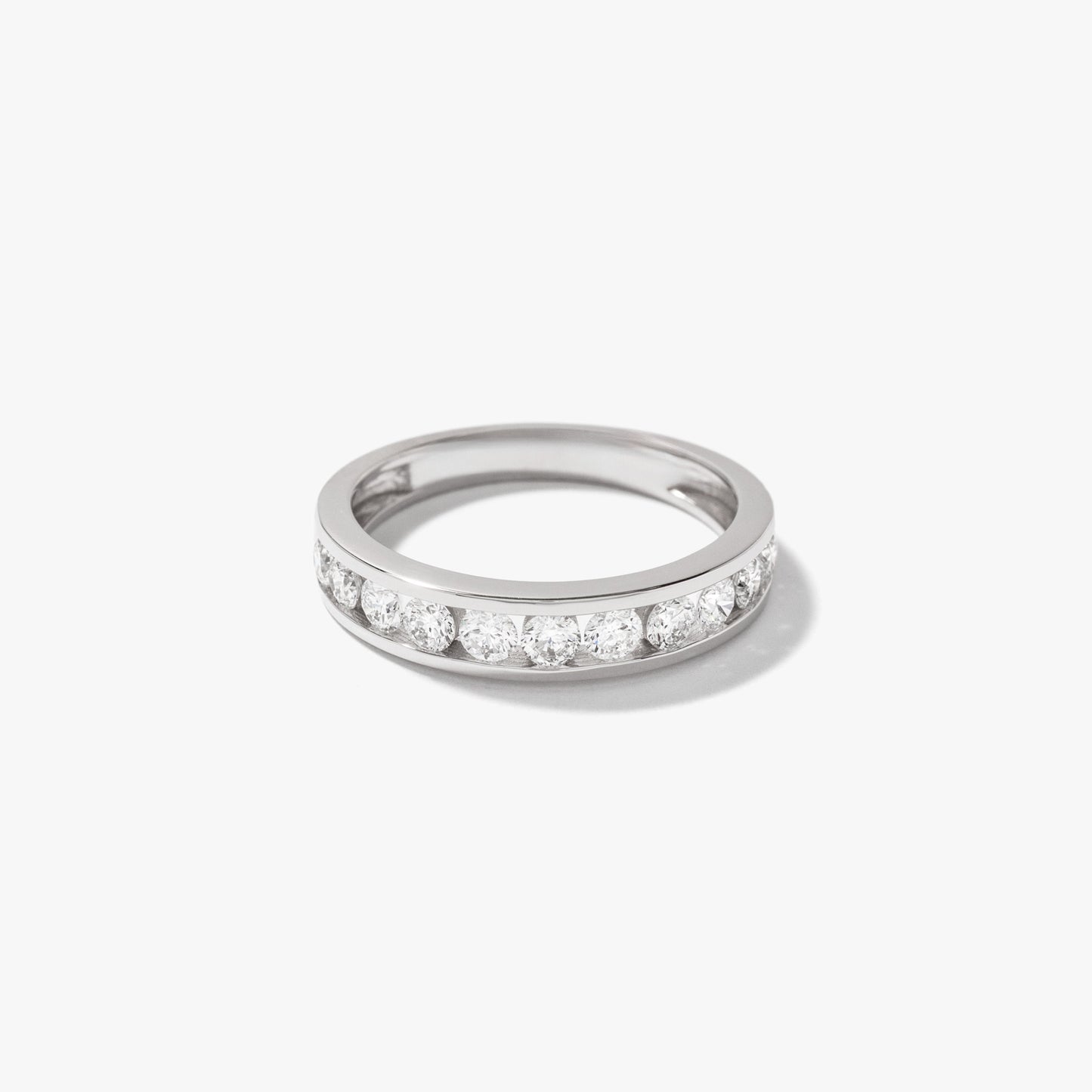 Lab Grown Diamond Channel Set Anniversary Ring in 10K White Gold (0.70 ct tw)