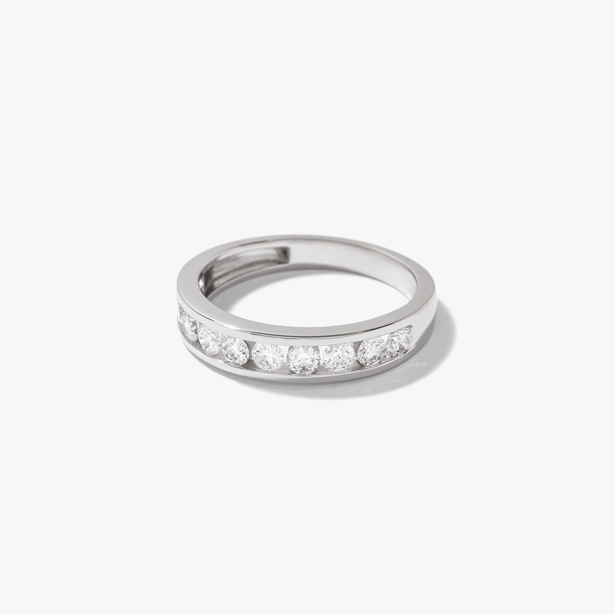 Lab Grown Diamond Channel Set Anniversary Ring 10K White Gold (0.70