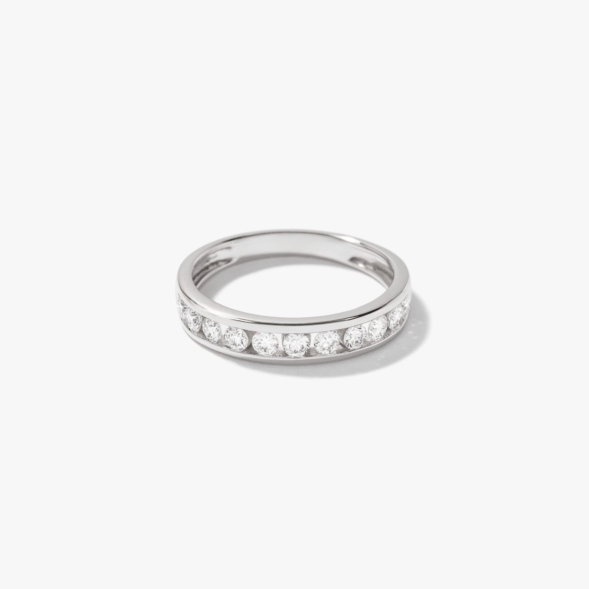 Lab Grown Diamond Channel Set Anniversary Ring 10K White Gold (0.50