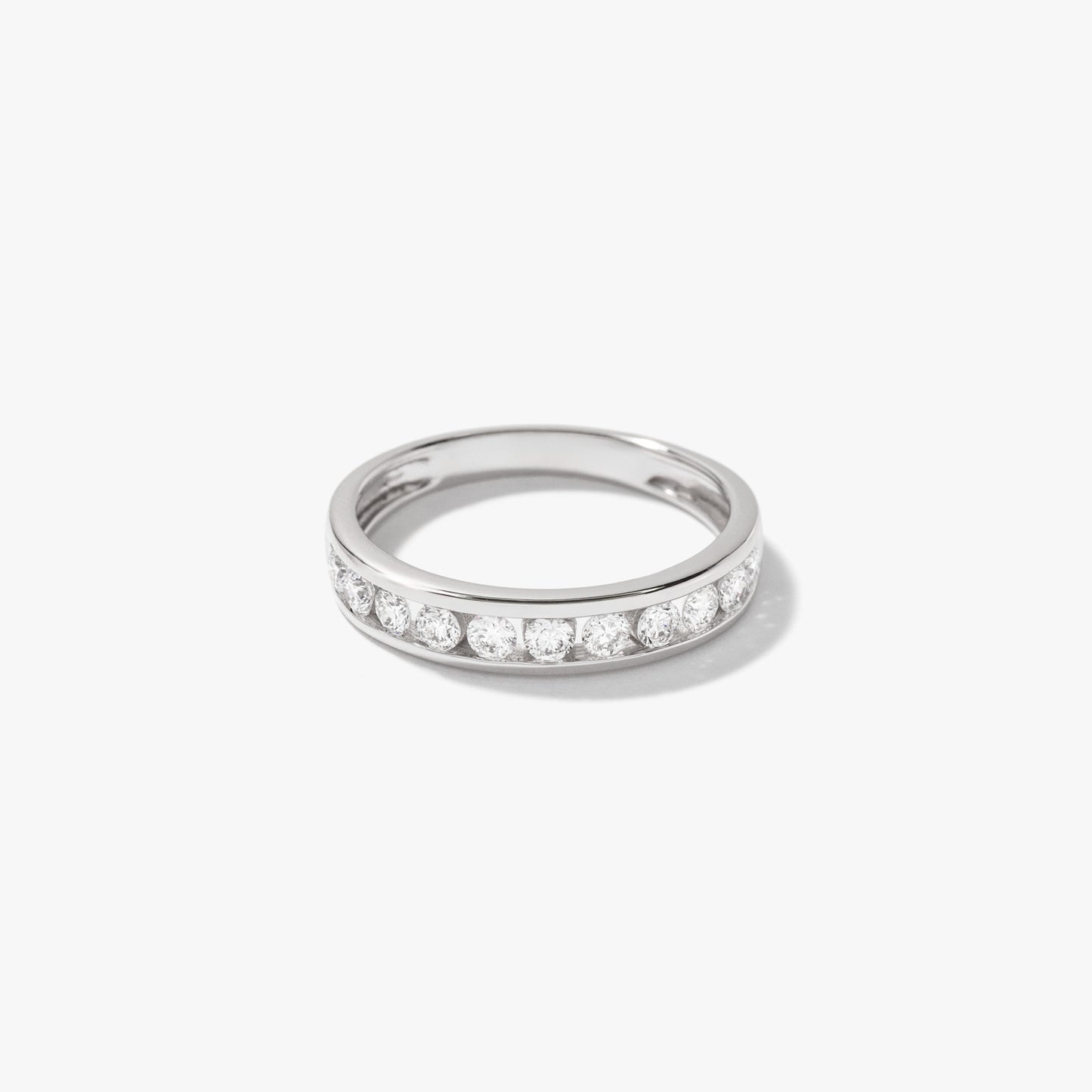 Lab Grown Diamond Channel Set Anniversary Ring in 10K White Gold (0.50 ct tw)
