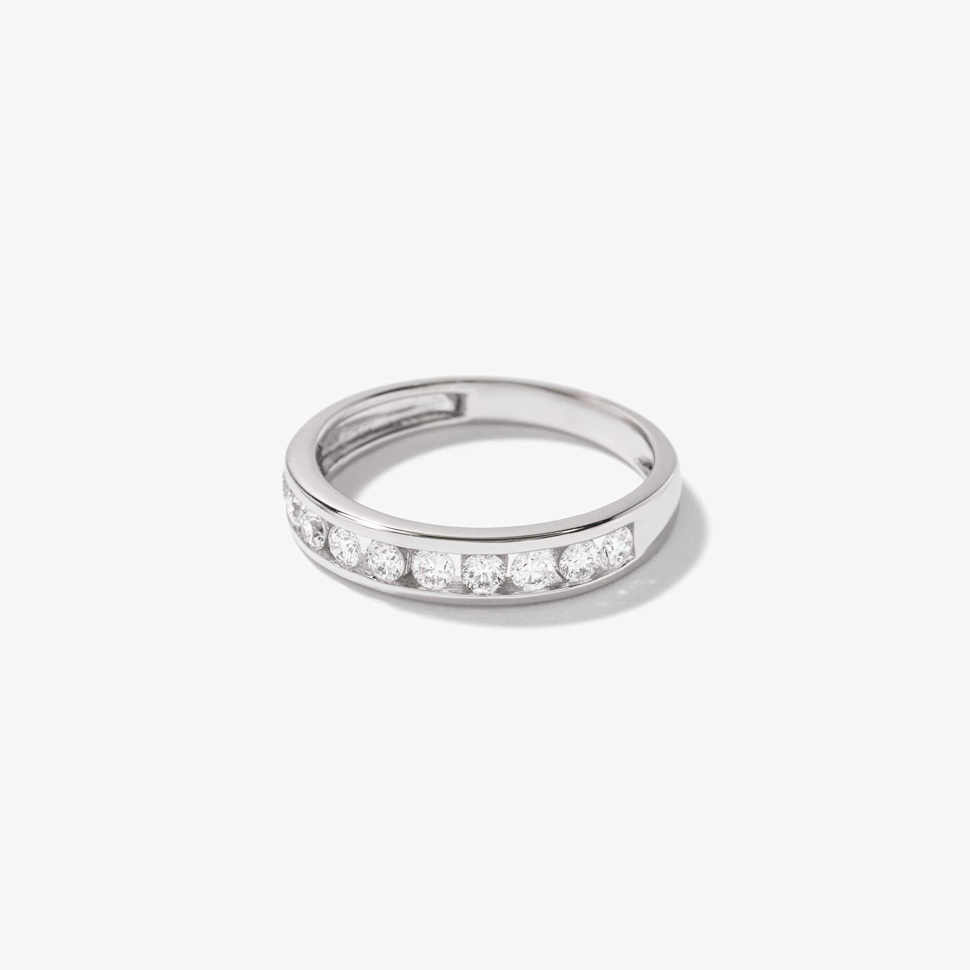 Lab Grown Diamond Channel Set Anniversary Ring 10K White Gold (0.50
