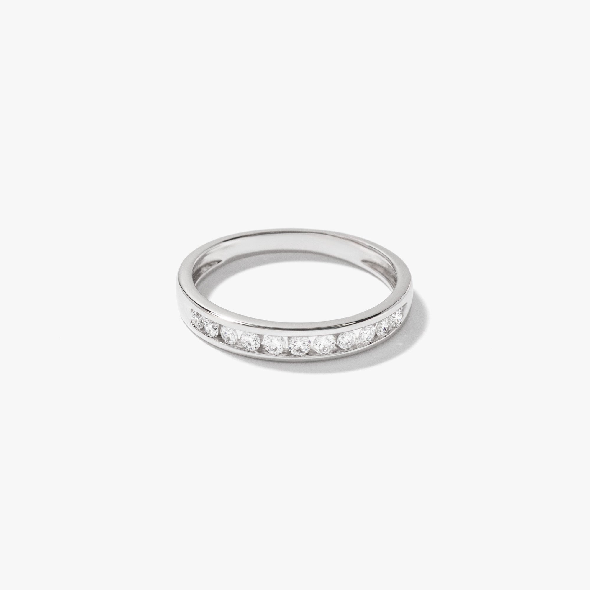 Lab Grown Diamond Channel Set Anniversary Ring 10K White Gold (0.25