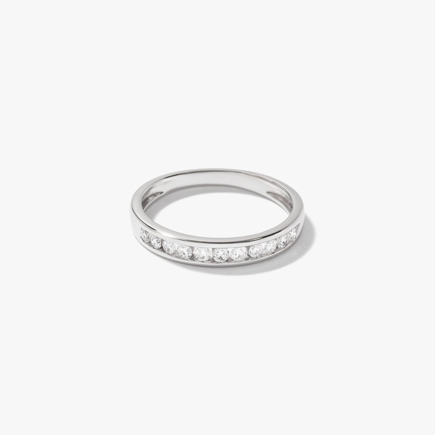 Lab Grown Diamond Channel Set Anniversary Ring in 10K White Gold (0.25 ct tw)