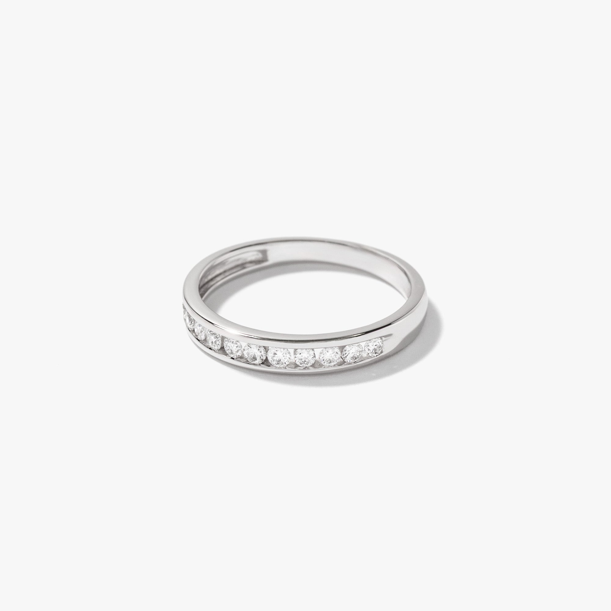 Lab Grown Diamond Channel Set Anniversary Ring 10K White Gold (0.25
