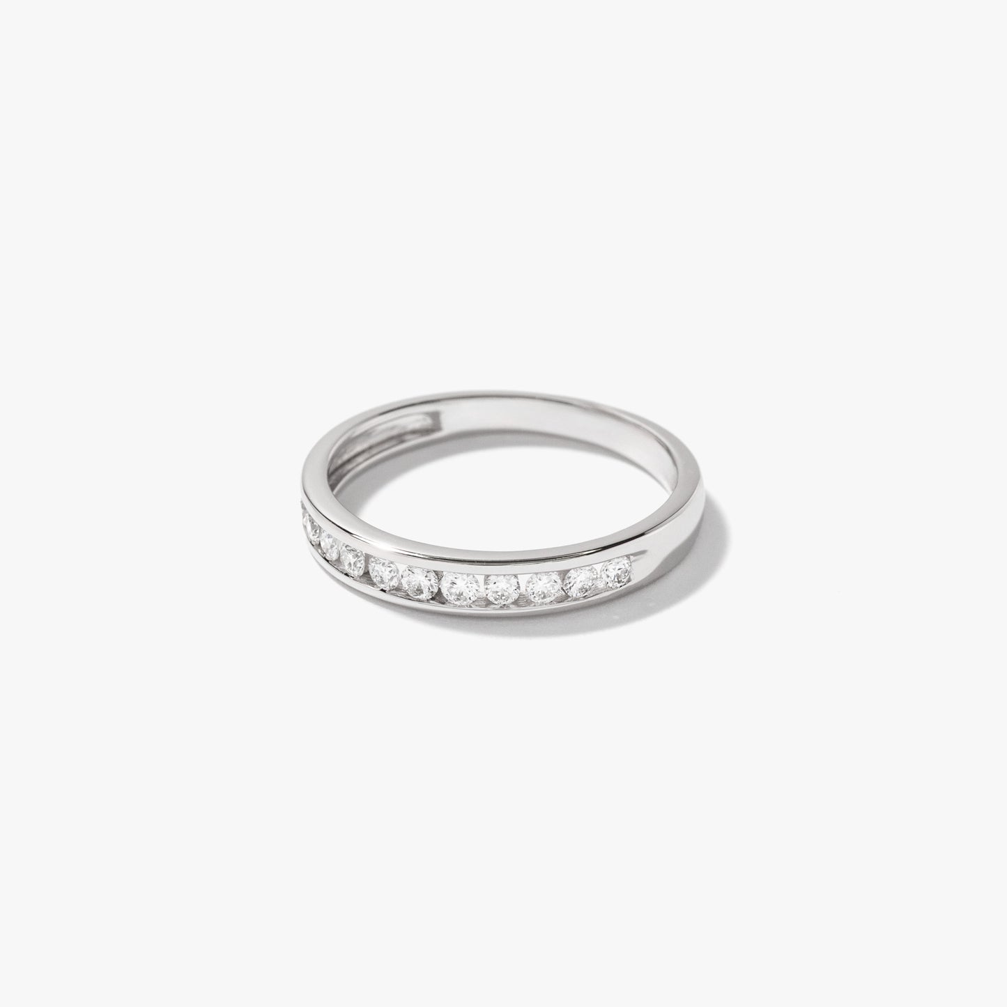 Lab Grown Diamond Channel Set Anniversary Ring in 10K White Gold (0.25 ct tw)