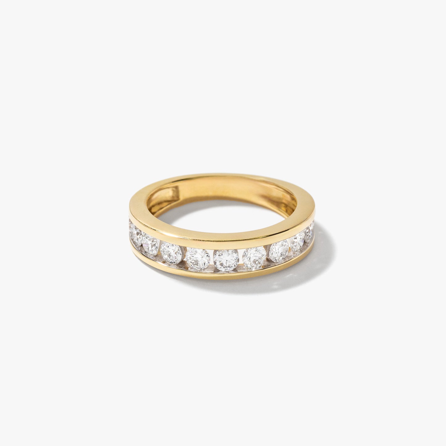Lab Grown Diamond Channel Set Anniversary Ring in 10K Yellow Gold (1.00 ct tw)