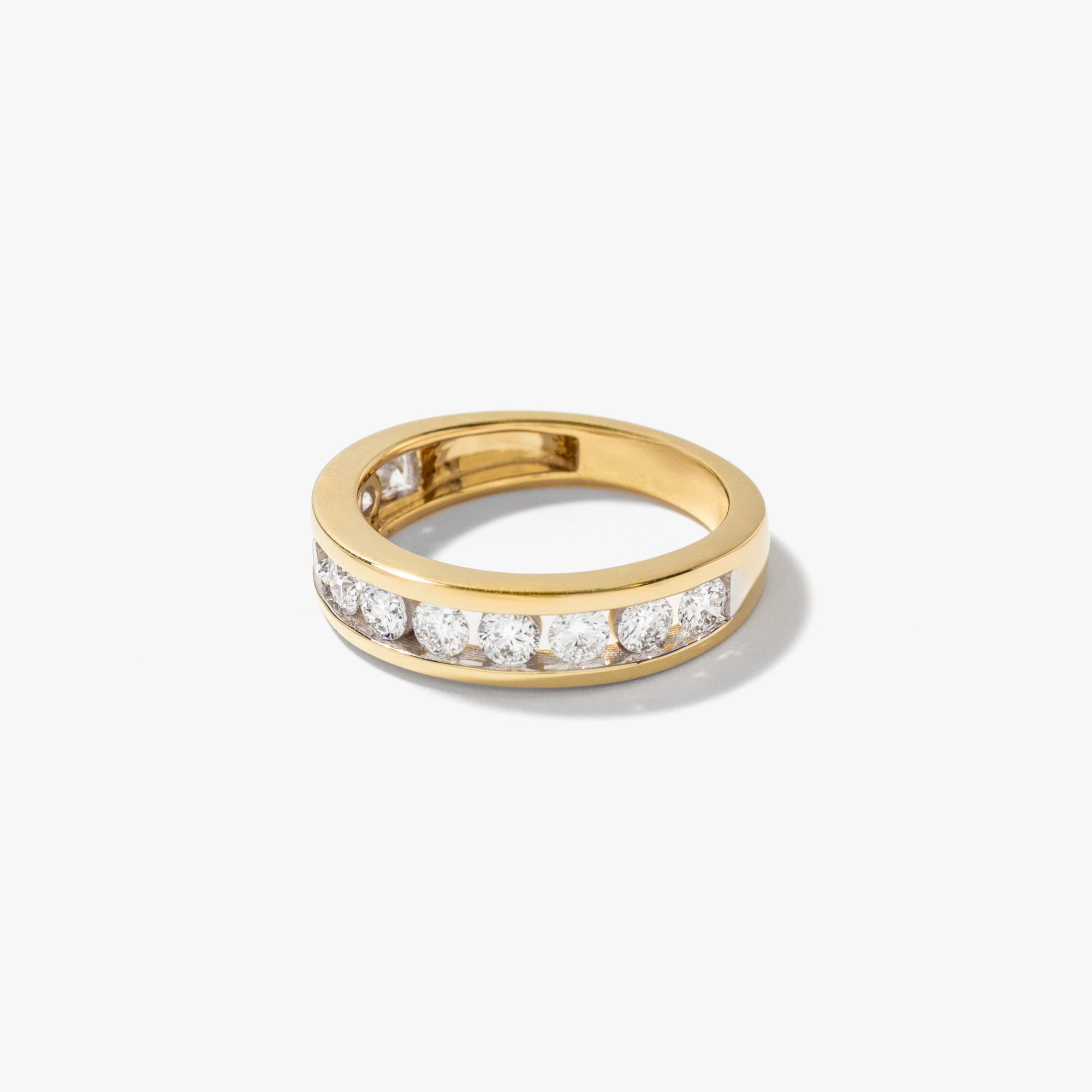 Lab Grown Diamond Channel Set Anniversary Ring 10K Yellow Gold (1.0