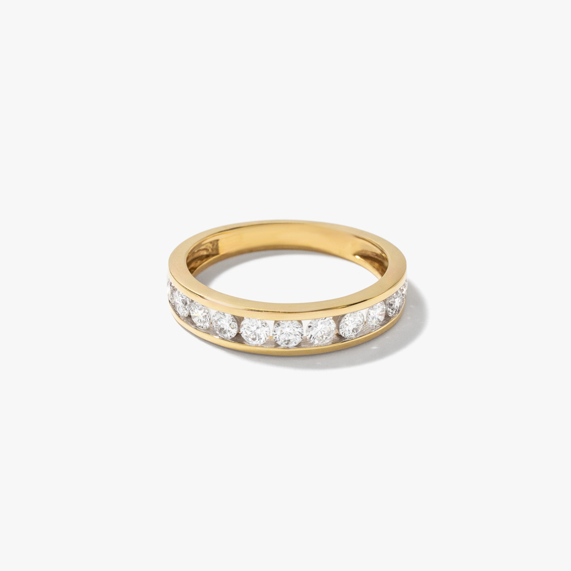 Lab Grown Diamond Channel Set Anniversary Ring 10K Yellow Gold (0.7