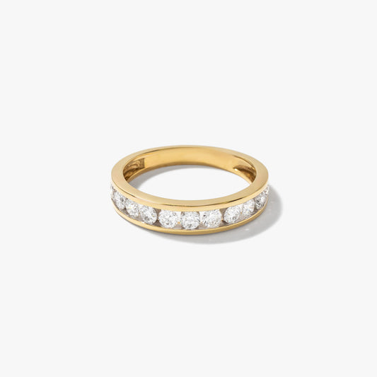 Lab Grown Diamond Channel Set Anniversary Ring in 10K Yellow Gold (0.70 ct tw)