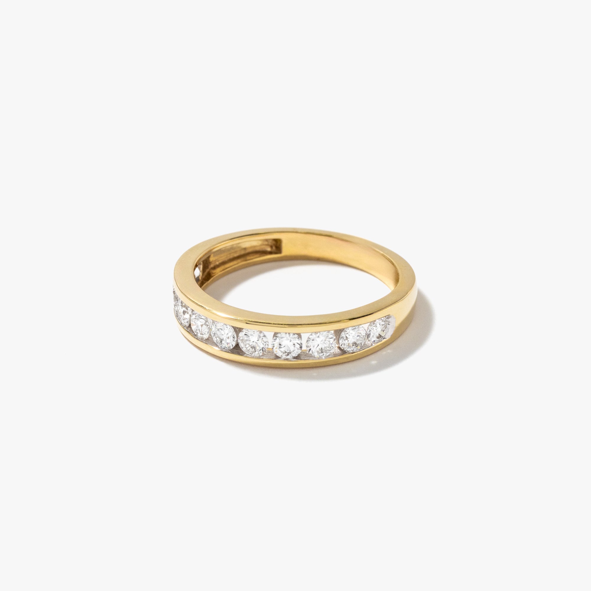 Lab Grown Diamond Channel Set Anniversary Ring 10K Yellow Gold (0.7