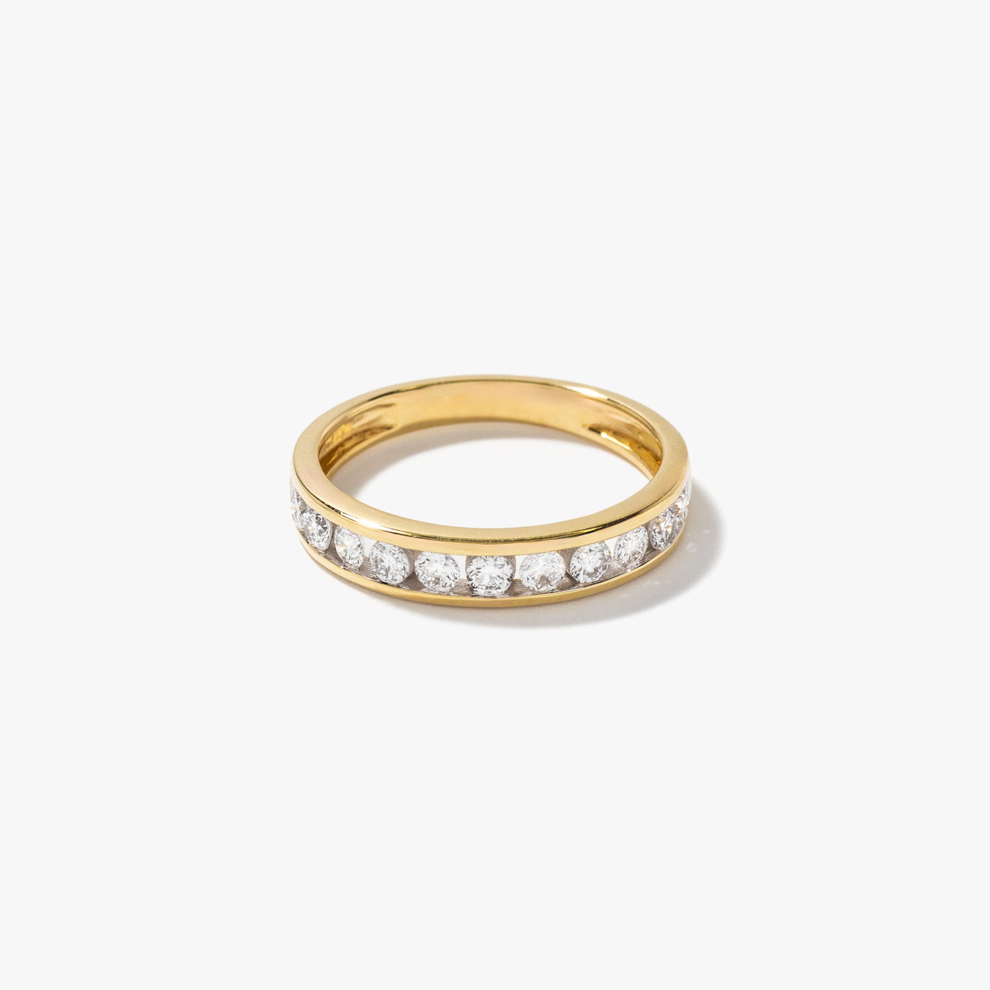 Lab Grown Diamond Channel Set Anniversary Ring 10K Yellow Gold (0.5