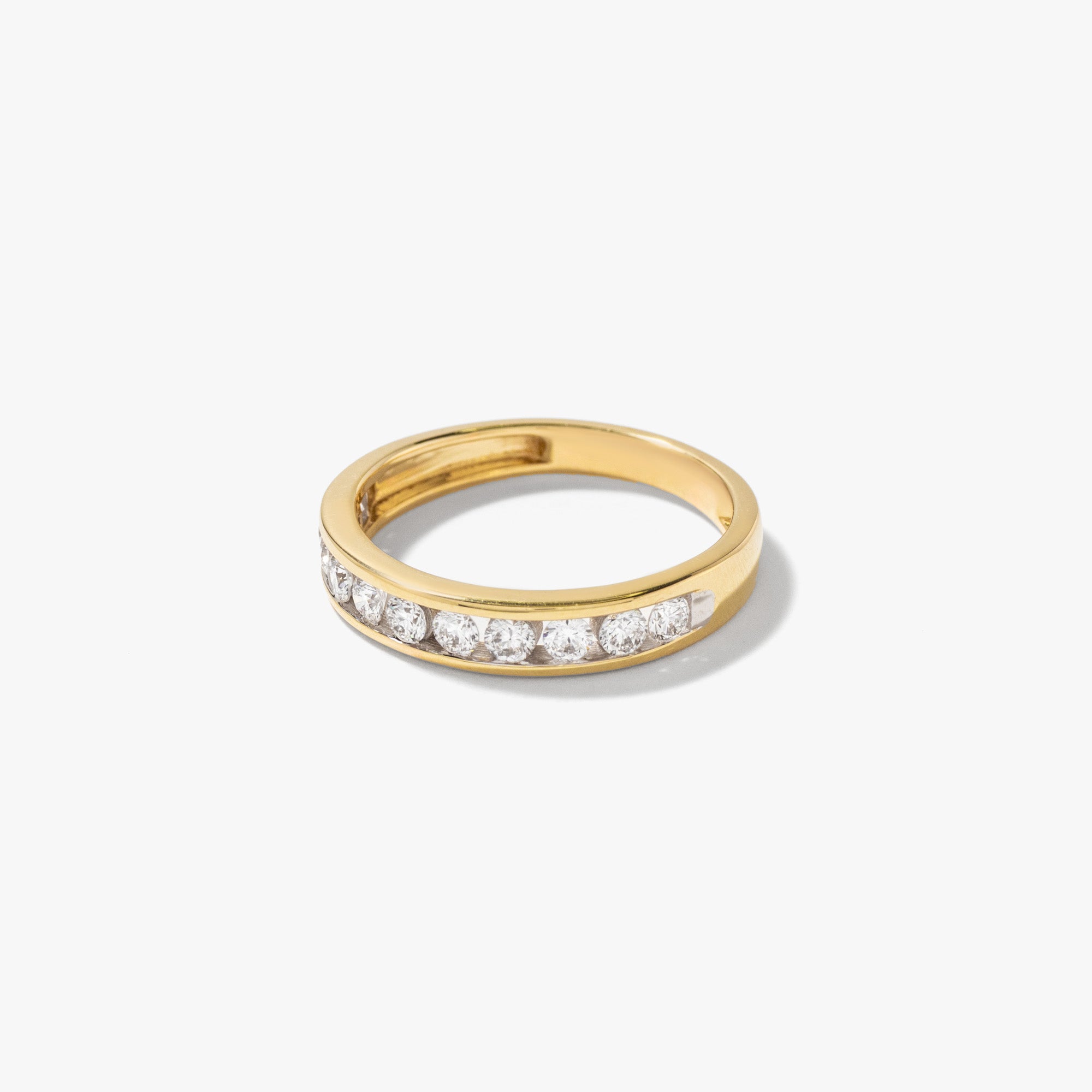 Lab Grown Diamond Channel Set Anniversary Ring 10K Yellow Gold (0.5
