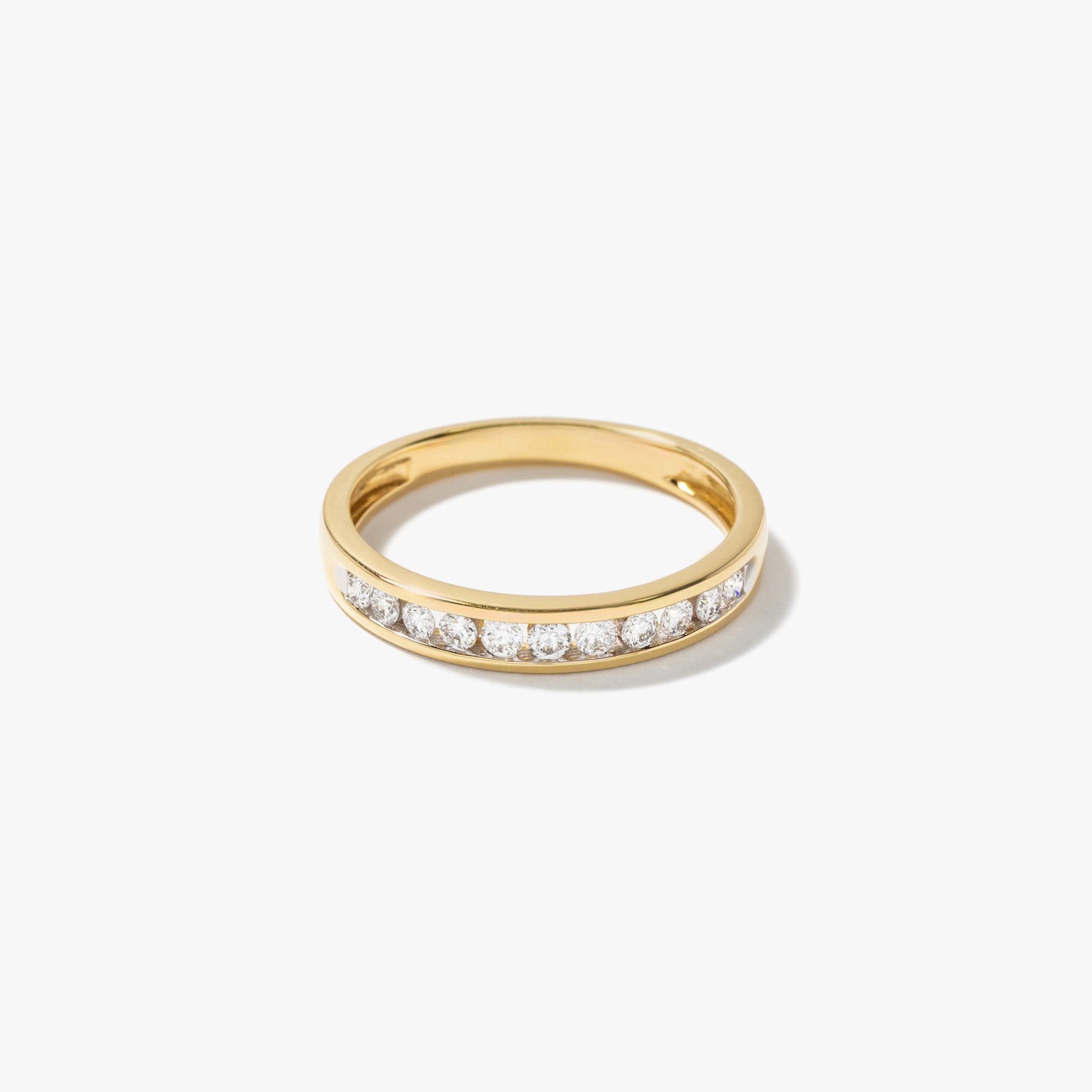 Lab Grown Diamond Channel Set Anniversary Ring 10K Yellow Gold (0.2