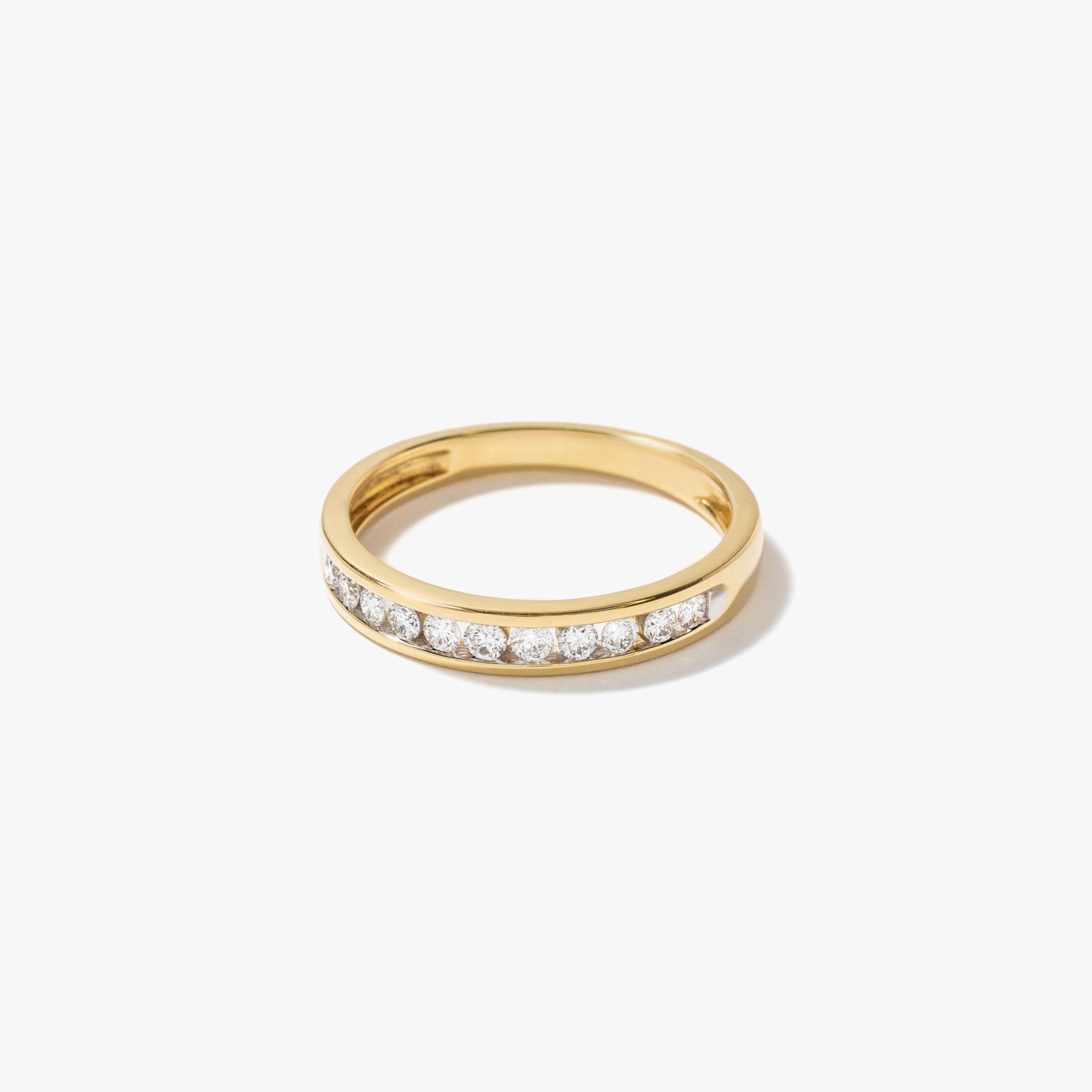 Lab Grown Diamond Channel Set Anniversary Ring 10K Yellow Gold (0.2