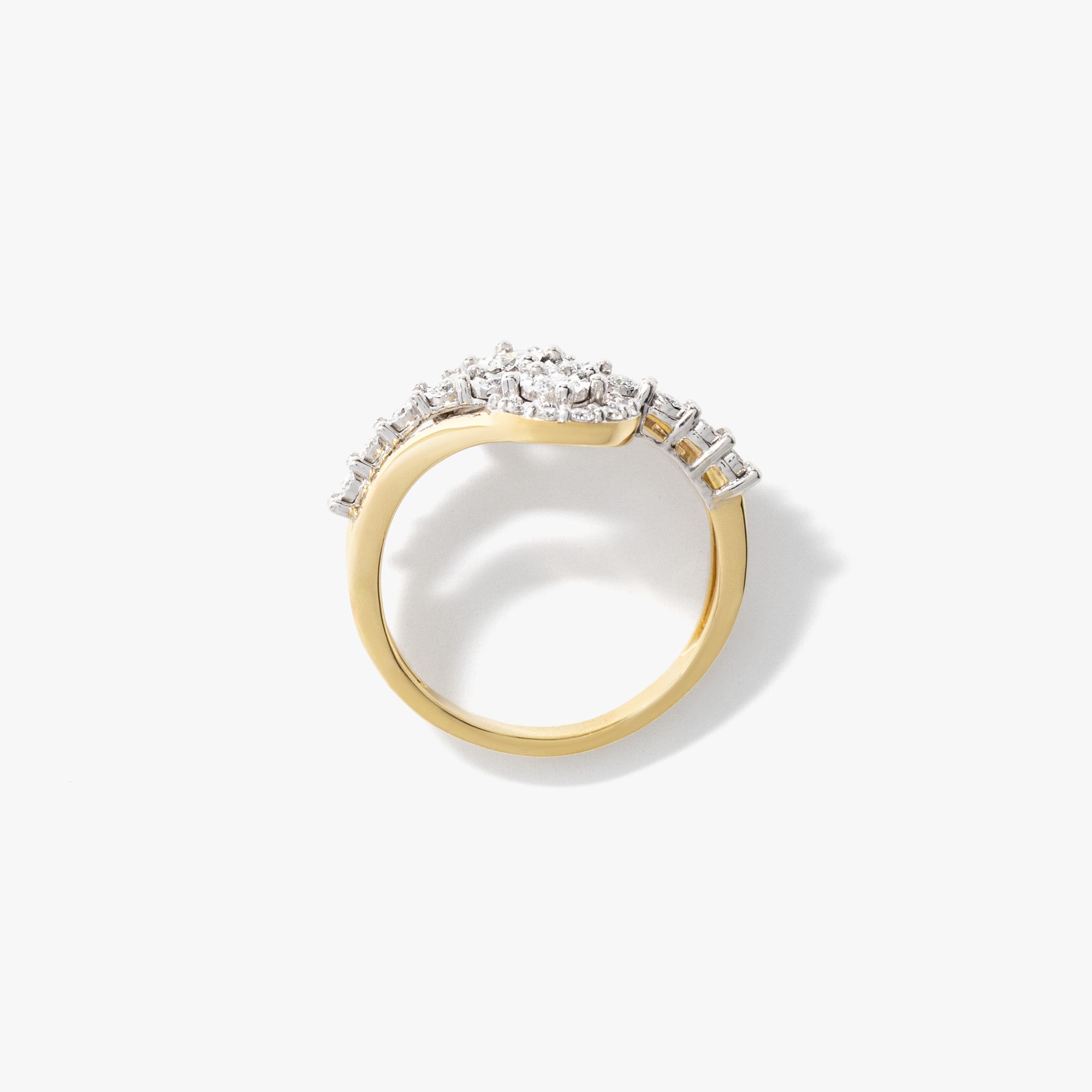 Diamond Cluster Ring in 10K Yellow and White Gold (0.41 ct tw)