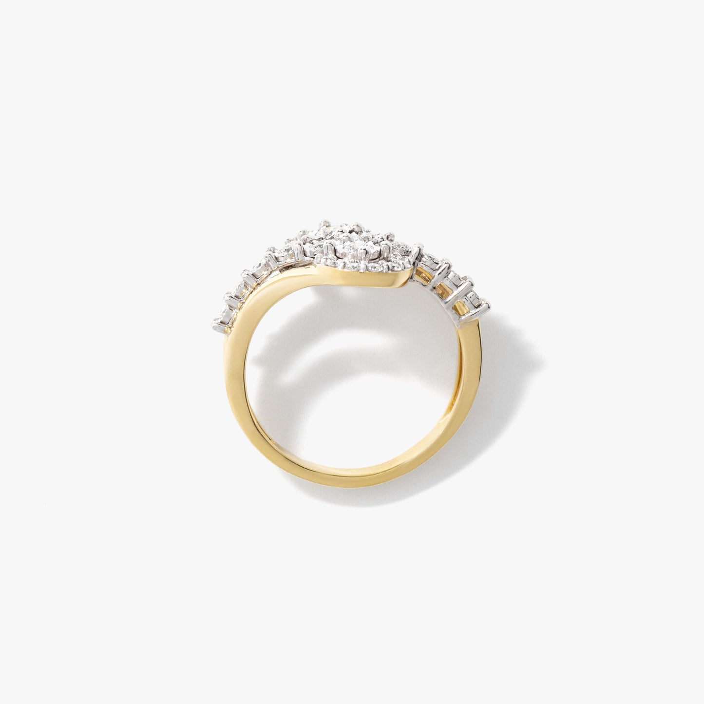 Diamond Cluster Ring in 10K Yellow and White Gold (0.41 ct tw)