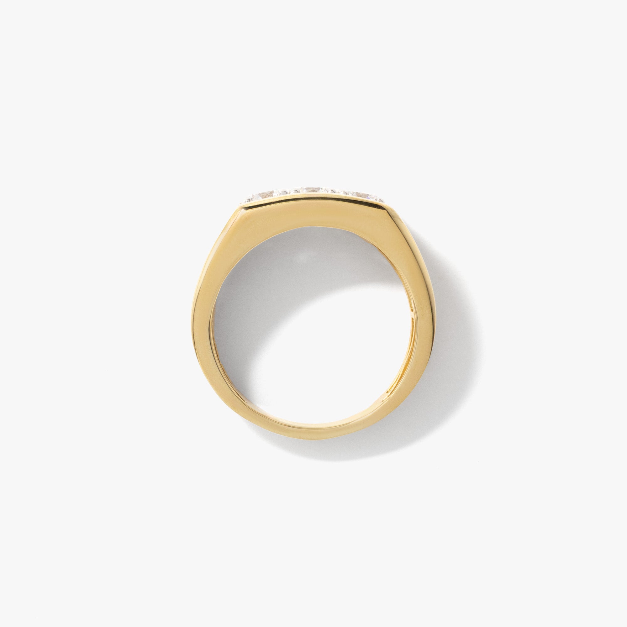 Men's Lab Grown Diamond Three Stone Ring in 10K Yellow Gold (1.00 ct t