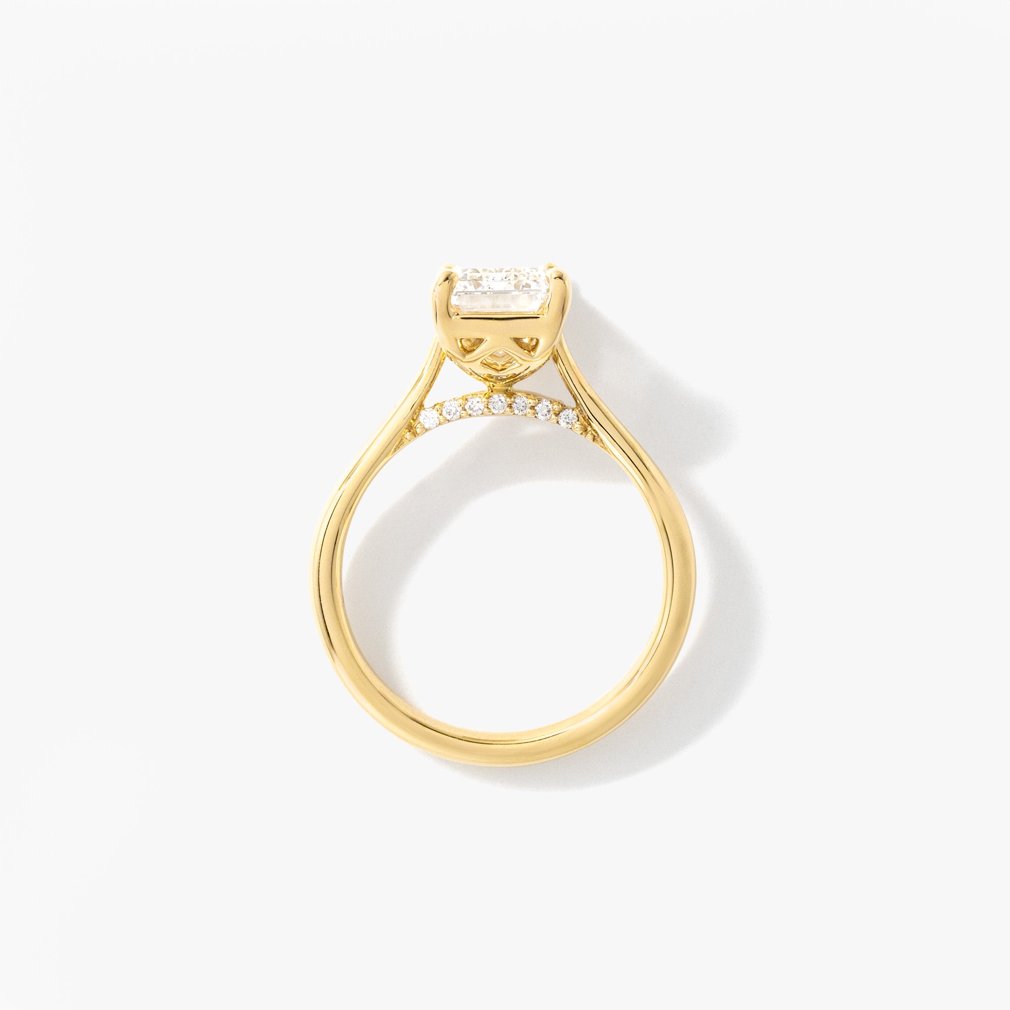 Lab Grown Emerald Cut Diamond Engagement Ring 14K Yellow Gold (3.07