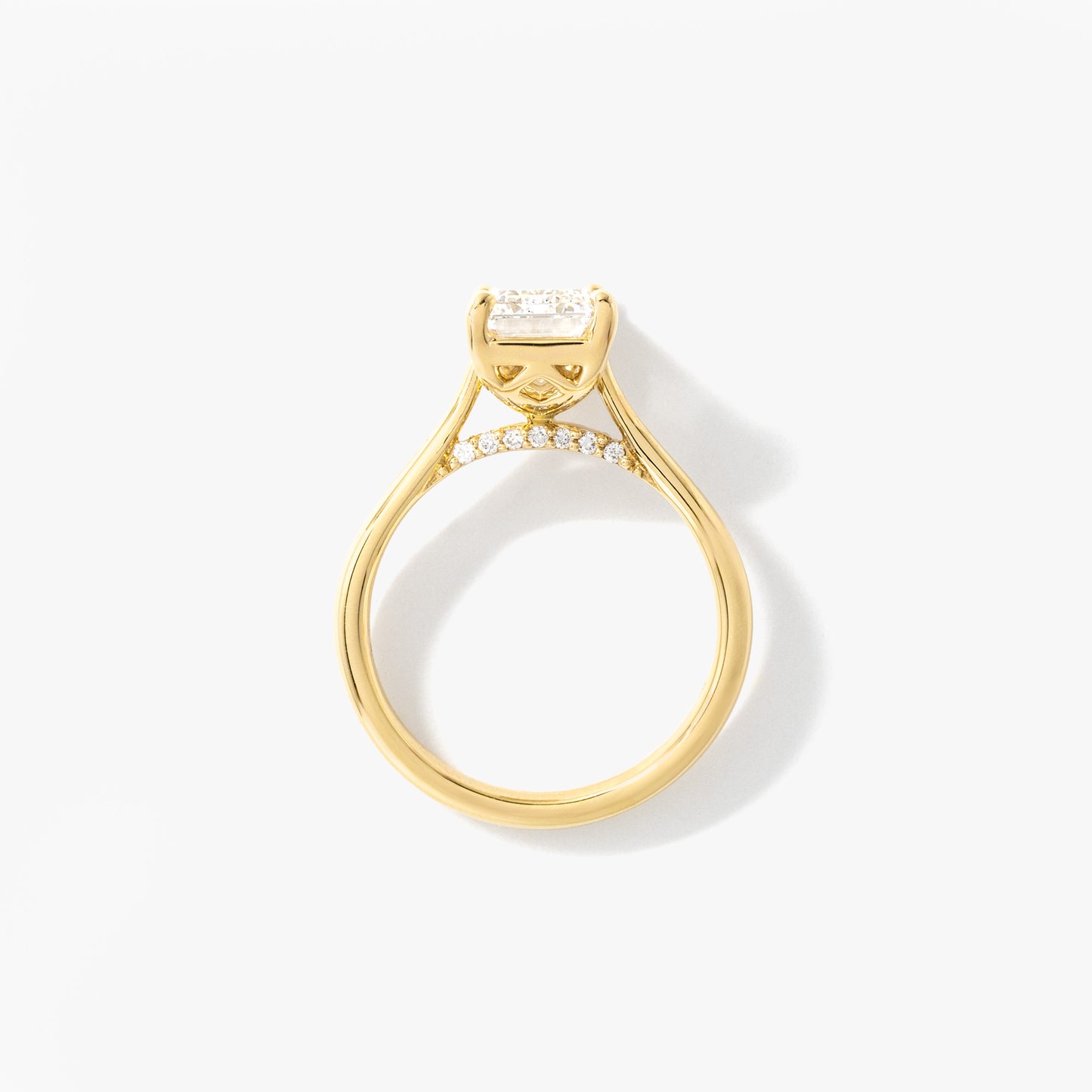 Lab Grown Emerald Cut Diamond Engagement Ring in 14K Yellow Gold (3.07 ct tw)