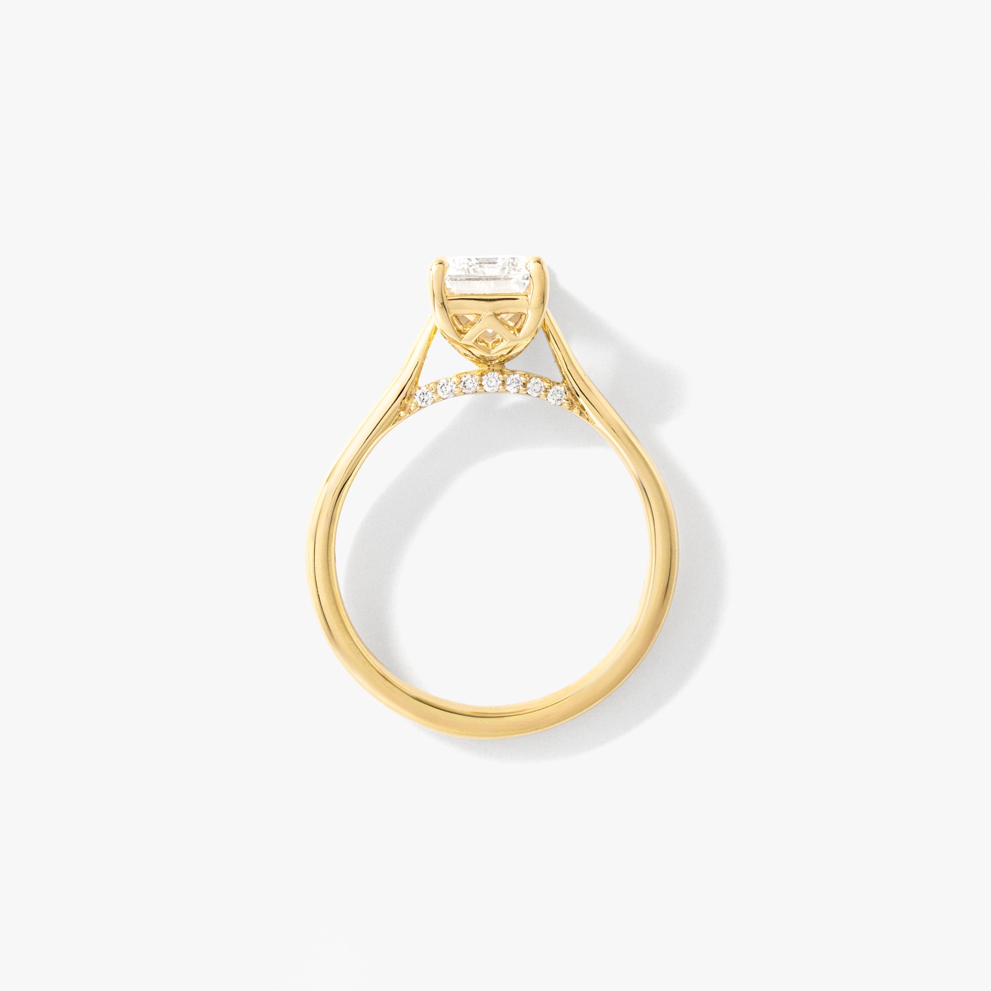 Lab Grown Emerald Cut Diamond Engagement Ring 14K Yellow Gold (2.07