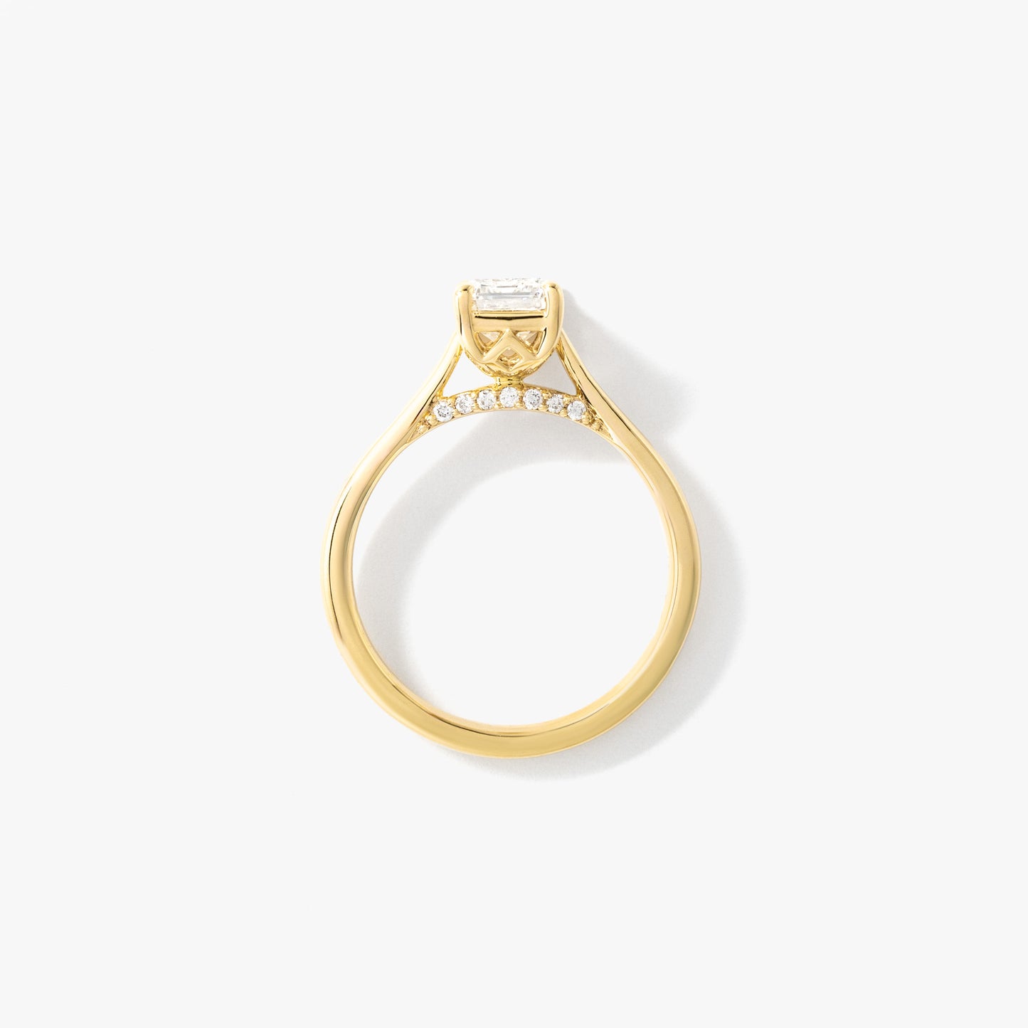 Lab Grown Emerald Cut Diamond Engagement Ring in 14K Yellow Gold (1.57 ct tw)