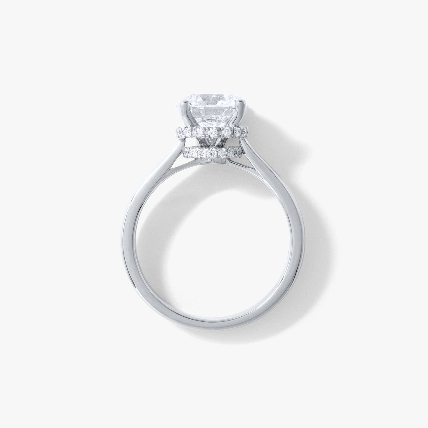 Round Lab-Grown Diamond Engagement Ring with Hidden Halo in 14K White Gold (2.17 ct tw)