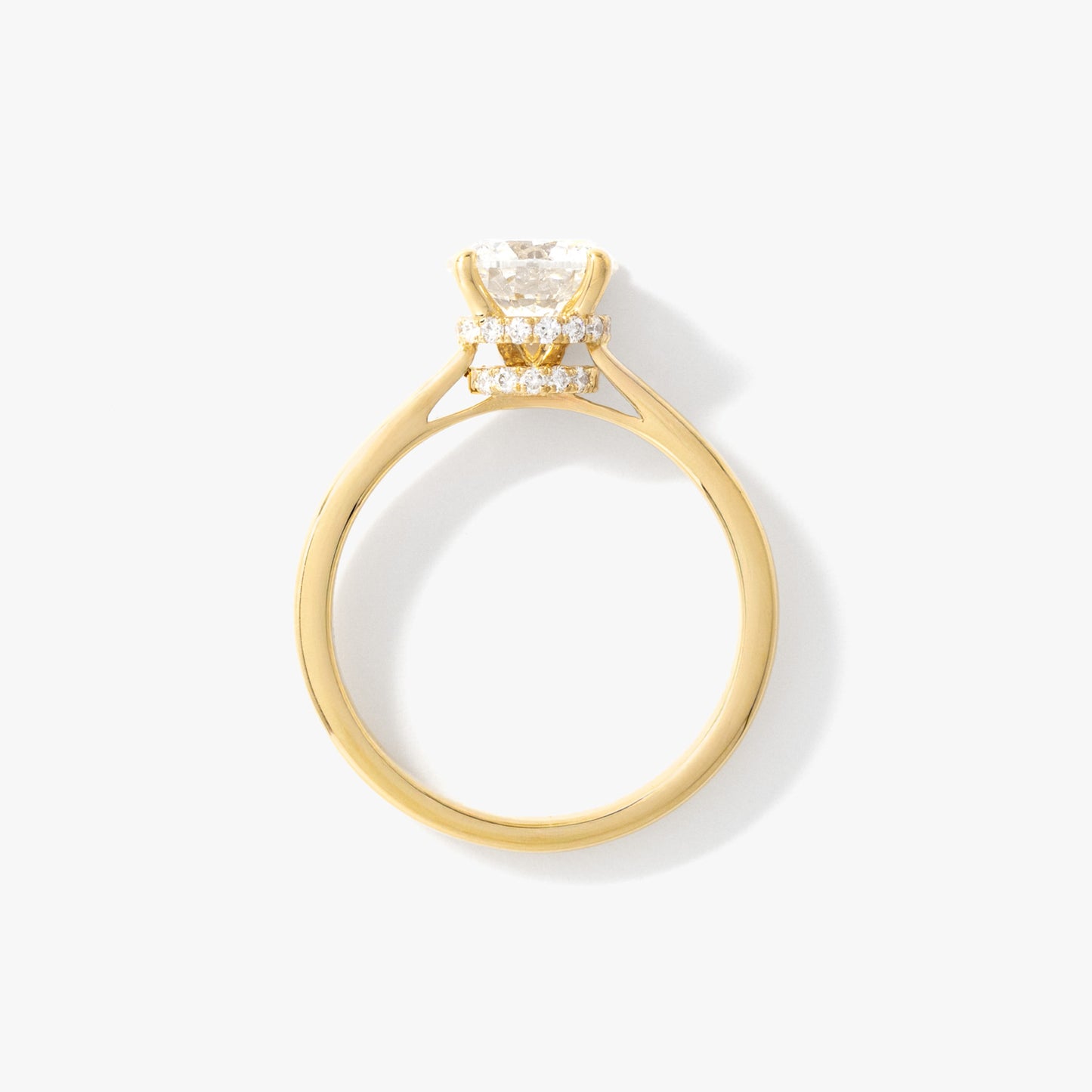 Round Lab-Grown Diamond Engagement Ring with Hidden Halo in 14K Yellow Gold (1.63 ct tw)