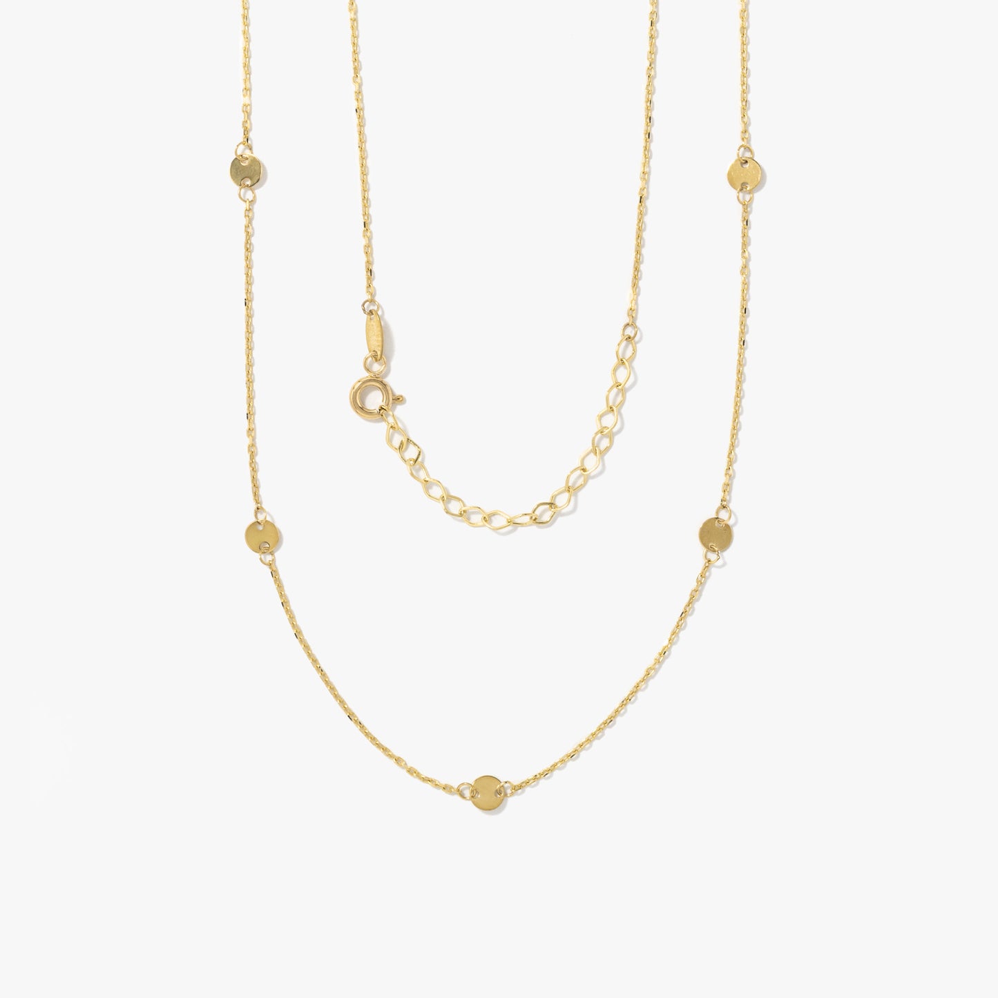 Round Disc Necklace in 10K Yellow Gold