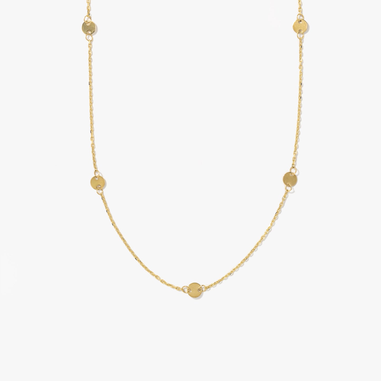 Round Disc Necklace in 10K Yellow Gold