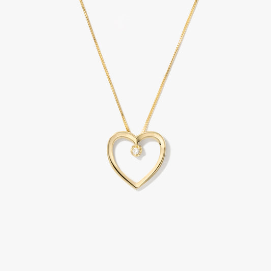 Heart Necklace in 10K Yellow Gold
